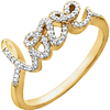 14kt Yellow Gold 1/6 ct Diamond Love Ring