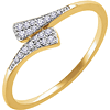 14kt Yellow Gold 1/10 ct Diamond Tapered Bypass Ring