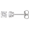 14k White Gold 1/2 ct tw Lab Grown Diamond Stud Earrings Four Prong Basket