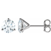 14k White Gold 1.5 ct tw Lab Grown Diamond Stud Earrings Three Prong Martini