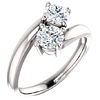 14kt White Gold 1.5 ct tw Forever One Moissanite Two-Stone Ring