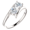 14kt White Gold 1 ct tw Forever One Moissanite Two-Stone Ring