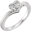 10kt White Gold .06 ct Diamond Heart Promise Ring