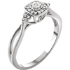 10k White Gold 1/20 ct Halo Diamond Promise Ring with Split Shank