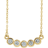 1/3 ct Forever One Moissanite Bezel Necklace 14k Yellow Gold