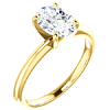 1.5 ct Forever One Oval Moissanite Ring 14k Yellow Gold