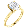 2.25 ct Forever One Oval Moissanite Ring 14k Yellow Gold