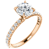 1 ct Forever One Moissanite Ring with 1/3 ct Diamonds 14k Rose Gold