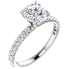 1 ct Forever One Moissanite Ring with 1/3 ct Diamonds Platinum