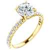 1 ct Forever One Moissanite Ring with 1/3 ct Diamonds 14k Yellow Gold