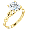 14k Yellow Gold 2 ct Forever One Moissanite Twist Ring