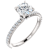 1 ct Forever One Moissanite Ring with 1/3 ct Diamond Accents Platinum