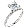 2 ct Forever One Moissanite Ring with 1/3 ct Diamonds 14k White Gold