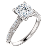 1.6 ct Cushion Forever One Moissanite Beaded Ring with Diamonds