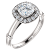 1.1 ct Cushion Forever One Moissanite Halo Ring with Diamonds