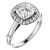 1.6 ct Cushion Cut Forever One Moissanite Halo Ring with Diamonds