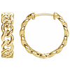 14k Yellow Gold Chain Link Hoop Earrings 3/4in