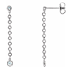 14k White Gold 1/5 ct tw Diamond Bezel Set Chain  Link Drop Earrings