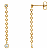 14k Yellow Gold 1/5 ct tw Diamond Bezel Set Chain  Link Drop Earrings