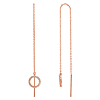14k Rose Gold 1/6 ct tw Diamond Circle Ear Threader Earrings