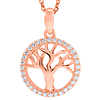 14k Rose Gold 1/5 ct tw Diamond Tree of Life Necklace