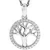 14k White Gold 1/5 ct tw Diamond Tree of Life Necklace