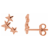 14k Rose Gold Three Stars Ear Climbers