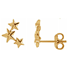 14k Yellow Gold Three Stars Ear Climbers