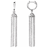 14k White Gold Hoop with Dangling Chains Earrings