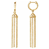 14k Yellow Gold Hoop with Dangling Chains Earrings