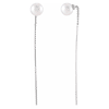 14K White Freshwater Cultured Pearl Threader Earrings
