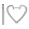 14k White Gold 5/8 ct tw Diamond Heart Hoop Earrings