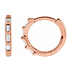 14k Rose Gold 1/10 ct tw Baguette Diamond Hoop Earrings