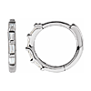 14k White Gold 1/10 ct tw Baguette Diamond Hoop Earrings