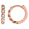 14k Rose Gold 1/10 ct tw Diamond Twist Hoop Earrings