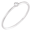 14k White Gold .03 ct Diamond Stackable Bezel Ring