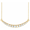 14k Yellow Gold 0.75 ct tw Lab-Grown Diamond Curved Bar Necklace