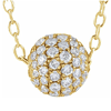 14k Yellow Gold 3/8 ct tw Diamond Pave Ball Necklace