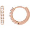 14k Rose Gold 1/5 ct tw Lab-Grown Diamond Micro Hoop Earrings