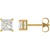 3.0 ct Forever One Square Moissanite Stud Earrings in 14k White Gold