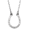 14kt White Gold Diamond Horseshoe 16in Necklace