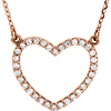 14kt Rose Gold 1/4 ct Diamond Small Heart Necklace