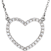 14kt White Gold 1/4 ct Diamond Small Heart Necklace