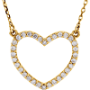 14kt Yellow Gold 1/4 ct Diamond Small Heart Necklace