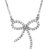 14k White Gold 1/4 ct Diamond Bow Necklace