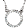 14kt White Gold 1/10 ct Diamond Circle 16in Necklace