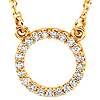 14k Yellow Gold 1/10 ct Diamond Circle 16in Necklace