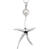 Sterling Silver Freshwater Cultured Pearl Starfish Necklace