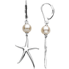 Sterling Silver Freshwater Cultured Pearl Starfish Earrings
