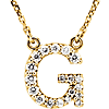 14kt Yellow Gold Letter G 1/6 ct Diamond 16in Necklace